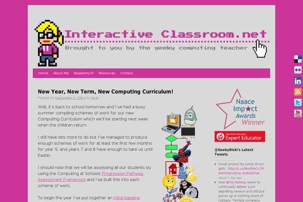 interactiveclassroom.net site used Twentyten-ic