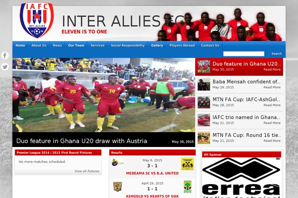 interalliesfc.com site used Footballclub-2.2.5