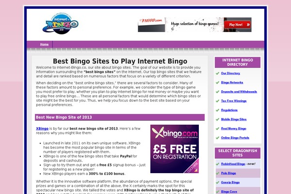 internet-bingo.co site used Pixeldom