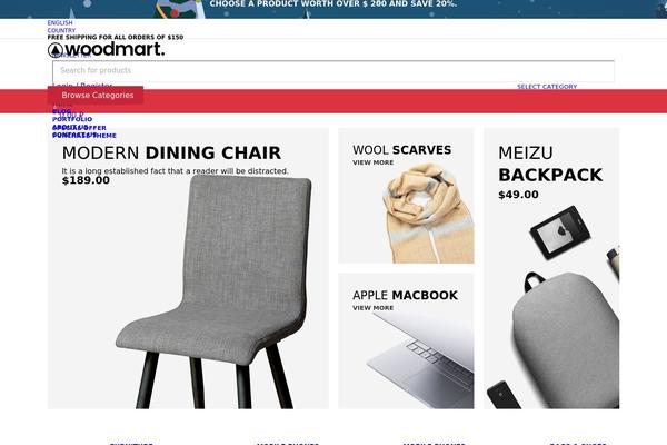 Woodmart-child theme site design template sample