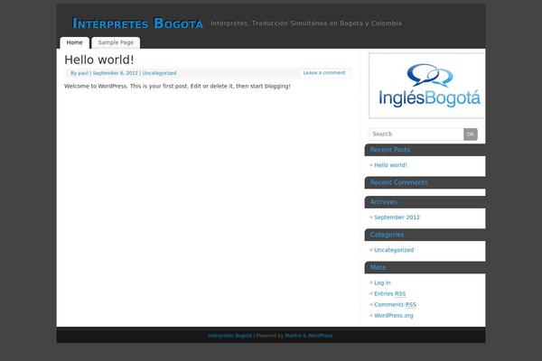 interpretesbogota.com site used Mantra