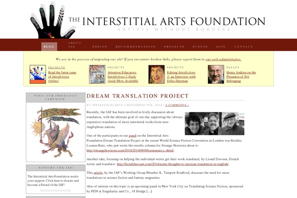 interstitialarts.org site used Articlewave-blog