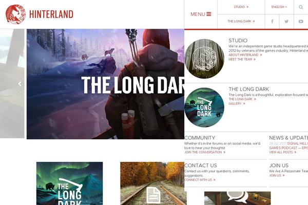 intothelongdark.com site used Hinterland