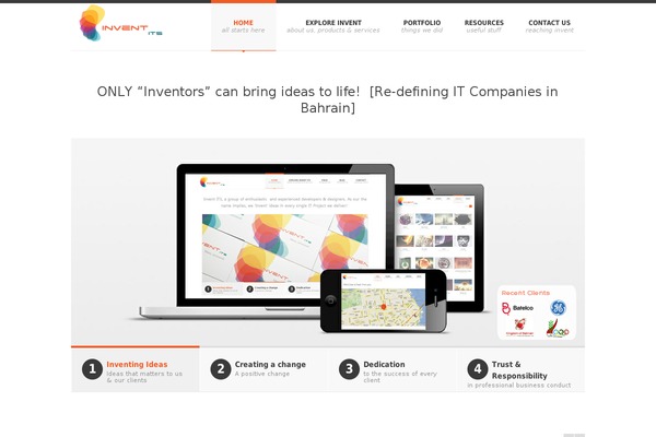 Invent theme site design template sample