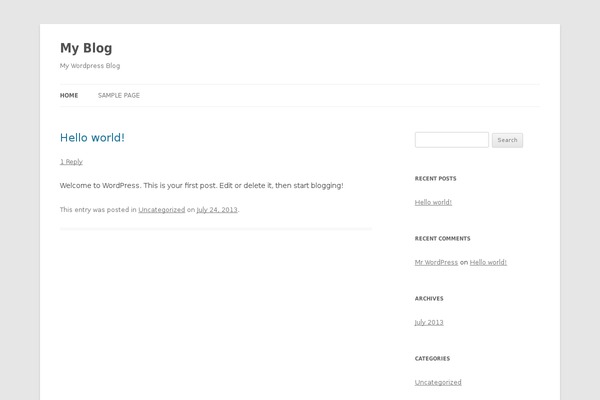 Twenty Twelve theme site design template sample