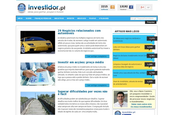 investidor.pt site used Magia
