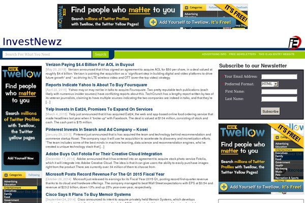 investnewz.com site used Cybertar