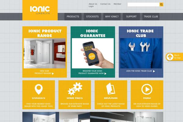 ionicshowering.com site used Ionic