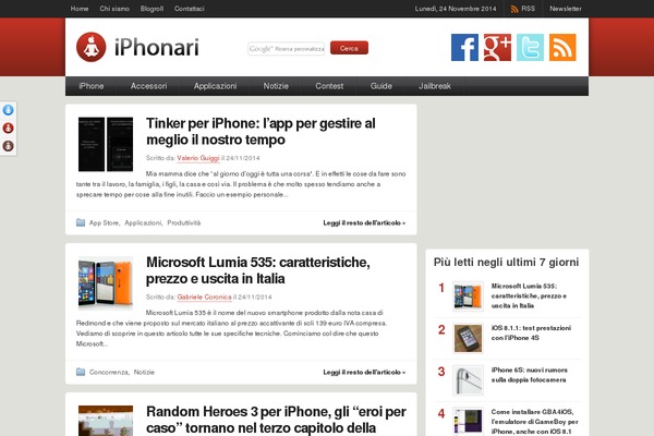iphonari.it site used CoverNews