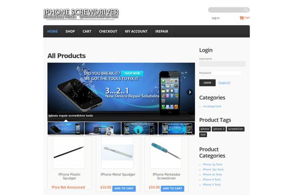 iphonescrewdriver.com site used Theme1828