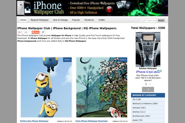 iphonewallpaperclub.com site used Iphone