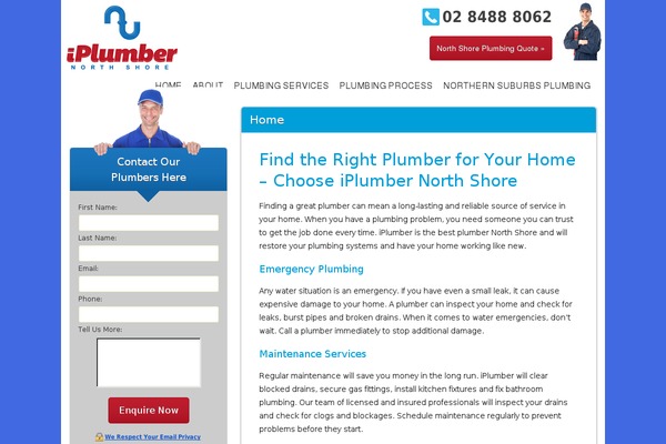 iplumbernorthshore.com.au site used Theme12