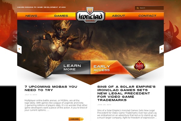 ironcladgames.com site used Ironclad