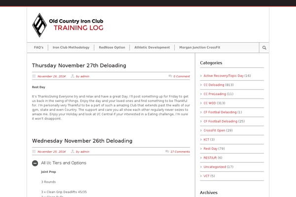 ironclubtraininglog.com site used Modernize 2.09