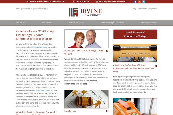 irvinelawfirm.com site used Irvine2014