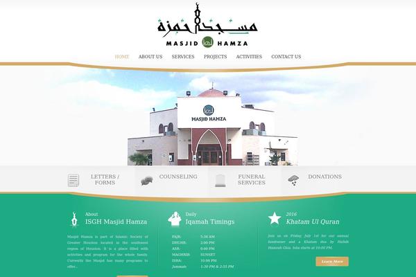 isghmasjidhamza.com site used Masjid_hamza_theme