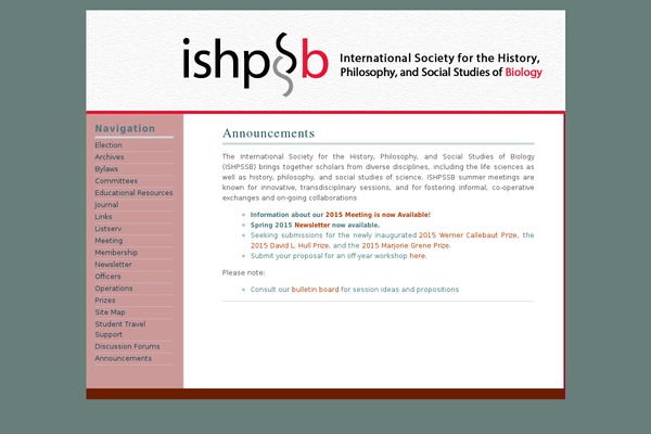 ishpssb.org site used Dialogue