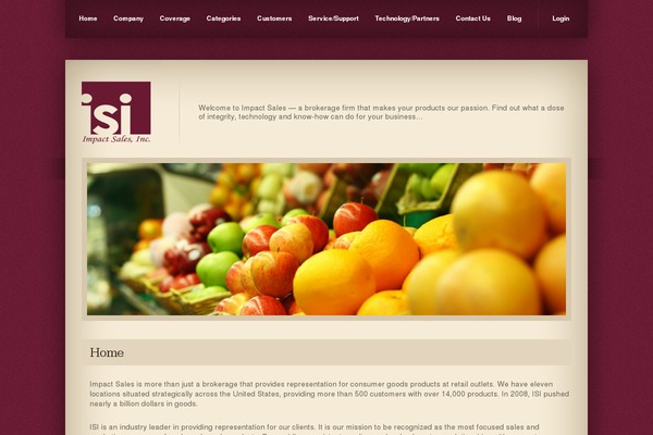 Isi theme site design template sample