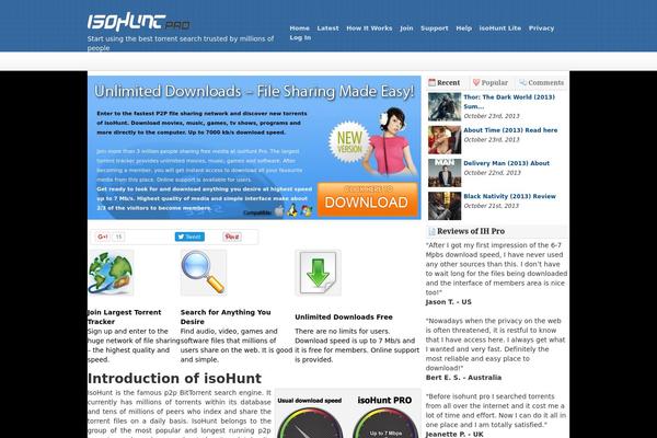 isohuntpro.org site used Isohuntprotheme