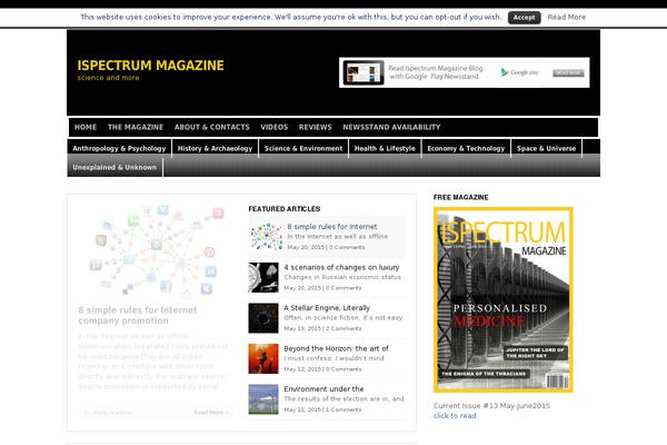 ispectrummagazine.com site used WP-Bold  1.0.8
