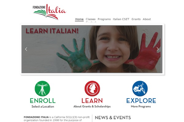 italianfoundation.org site used Fondazione-base