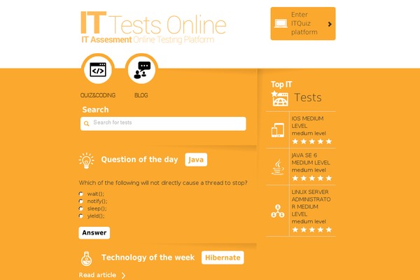 ittestsonline.com site used Blog-ittestesonline