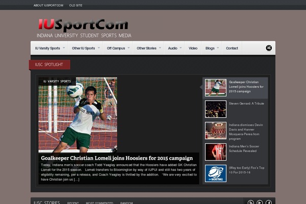 iusportcom.com site used Continuum Theme