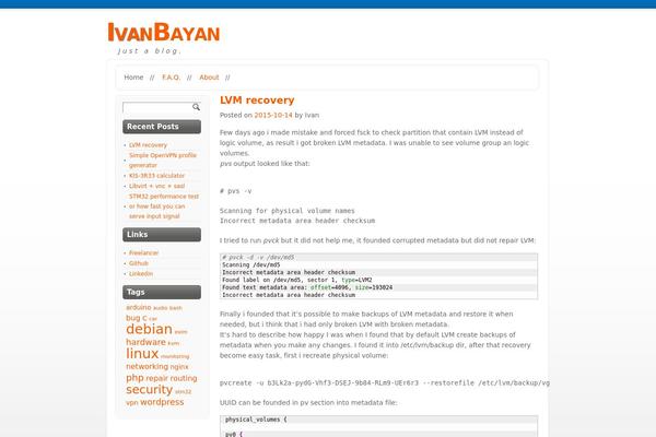 WordPress website example screenshot