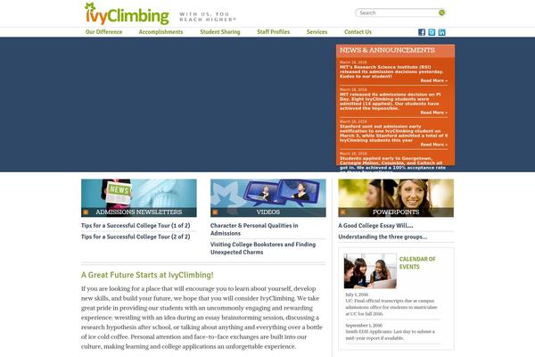 ivyclimbing.com site used Ivy