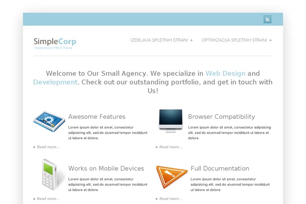 Simplecorp theme site design template sample