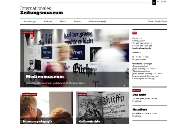 izm.de site used Museen-izm-theme