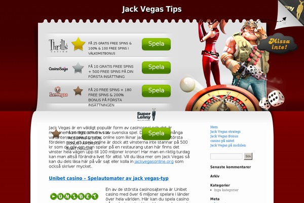 jack-vegas-tips.se site used Cas-red