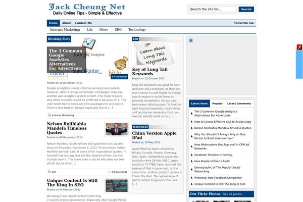 jackcheung.net site used Livewire