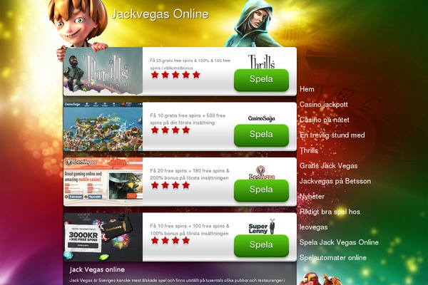 jackvegasonline.org site used Casinorainbow