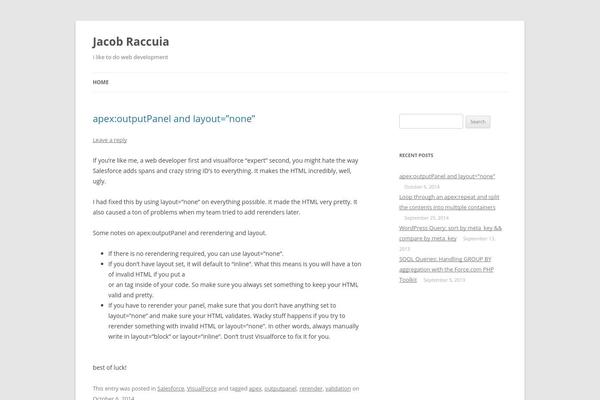 Twenty Twelve theme site design template sample