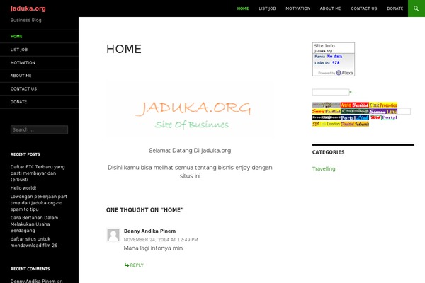 Twenty Fourteen theme site design template sample