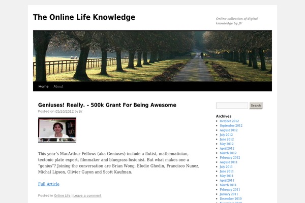 Twenty Ten theme site design template sample