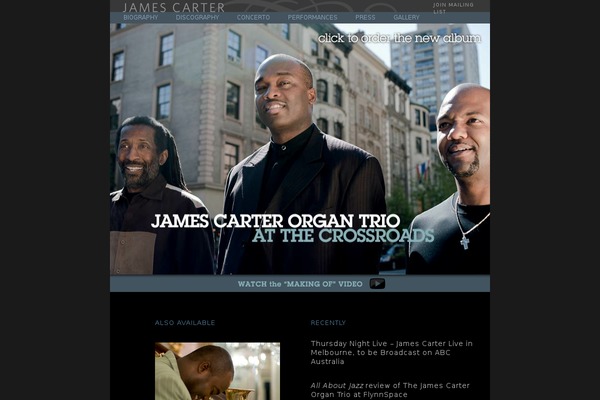 jamescarterlive.com site used James-divi