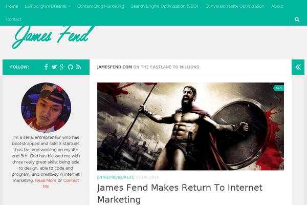 jamesfend.com site used Friendly-lite