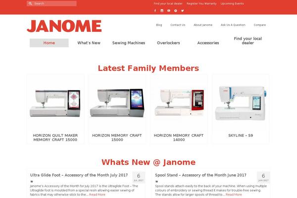 janome.co.nz site used Janome