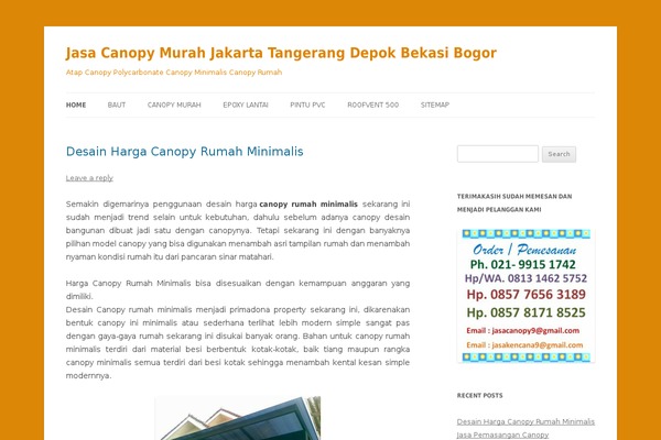 Twenty Twelve theme site design template sample