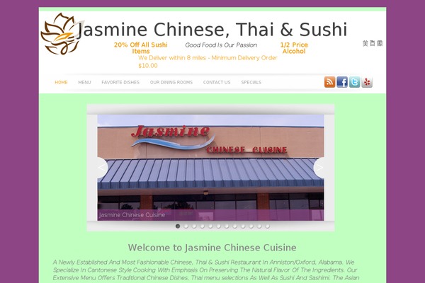 Jasmine theme site design template sample