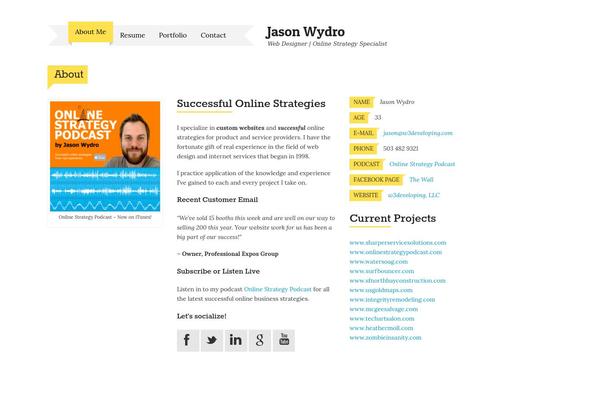 jasonwydro.com site used Impressivcard-2-0-3