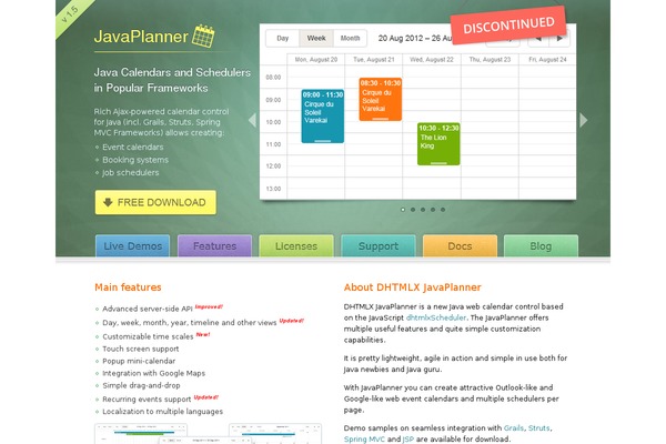javaplanner.com site used Javaplanner