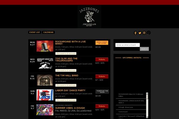 jazzbones.com site used Classic-listing-theme