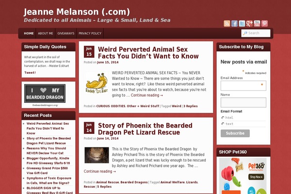 jeannemelanson.com site used Sarada Lite