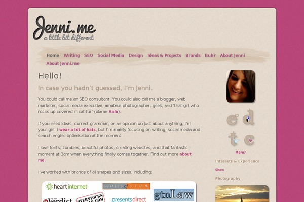 jenni.me site used Jenni