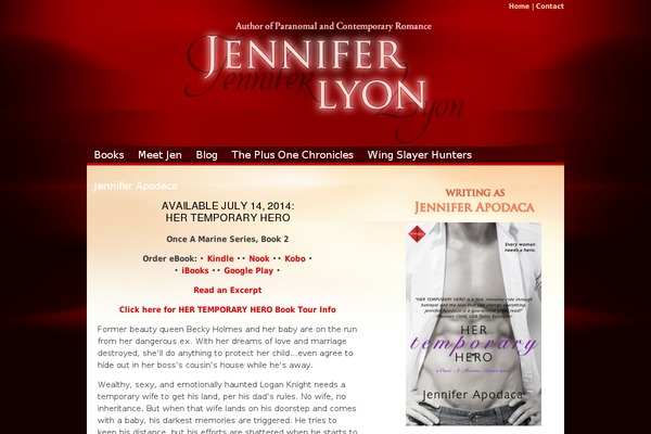 jenniferlyonbooks.com site used Redlyon