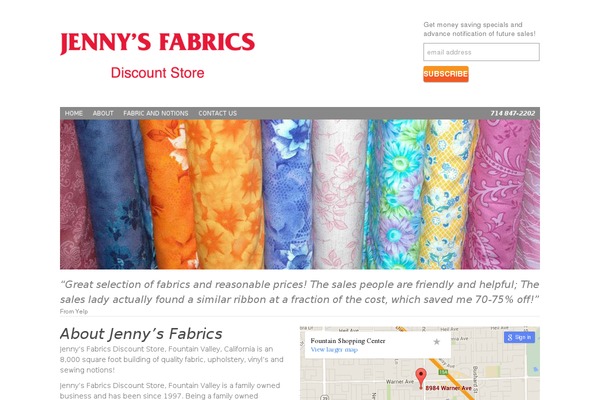 jennysfabricsdiscountstore.com site used Jennys