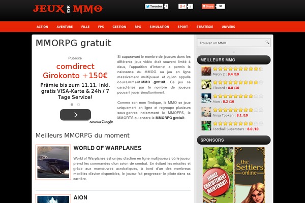 jeux-de-mmo.com site used Mmogame